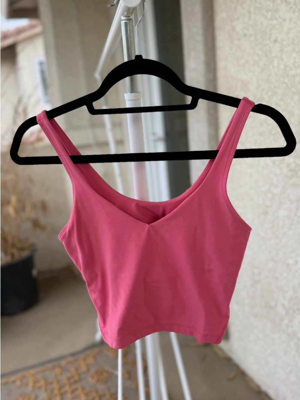 Lululemon Pink V-Neck Tank Crop Top